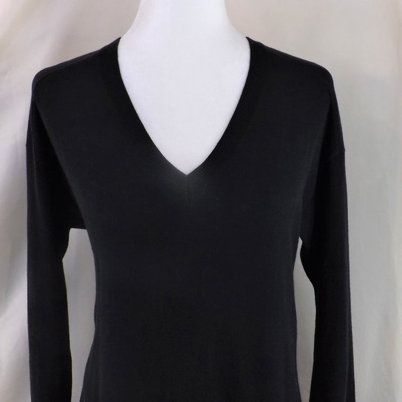 MICHAEL Michael Kors Brown Cotton w Angora Side Zippers V-Neck Sweater Top M - Picture 4 of 15